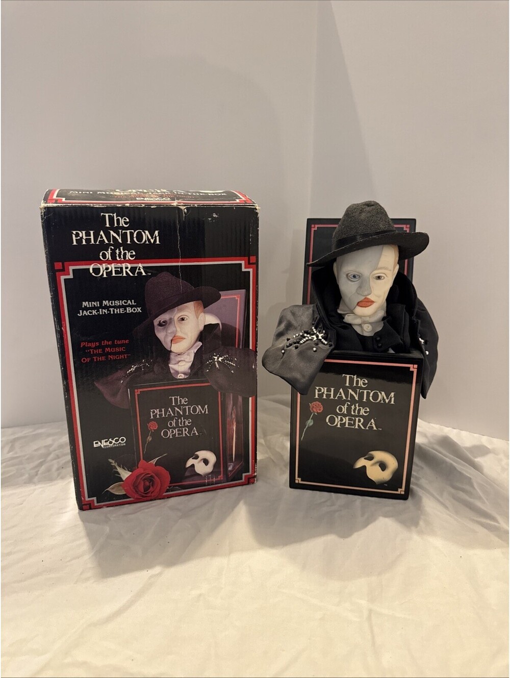 Enesco The Phantom of the Opera Music Box Mini Musical Jack-in-The-Box 1988 HTF